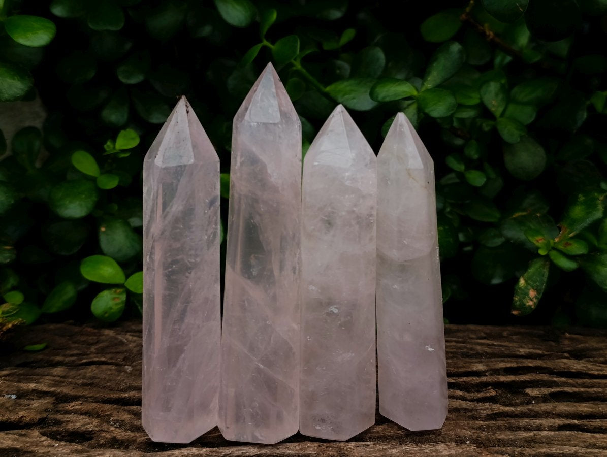 Polished Gemmy Rose Quartz Crystals x 15 From Madagascar