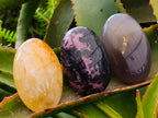 Polished Mixed Multi Mineral Palm Stones x 12 From Madagascar