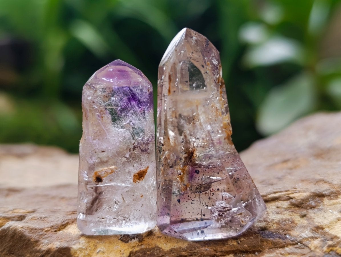 Polished Mixed Window Crystals x 18 From Akansobe, Madagascar