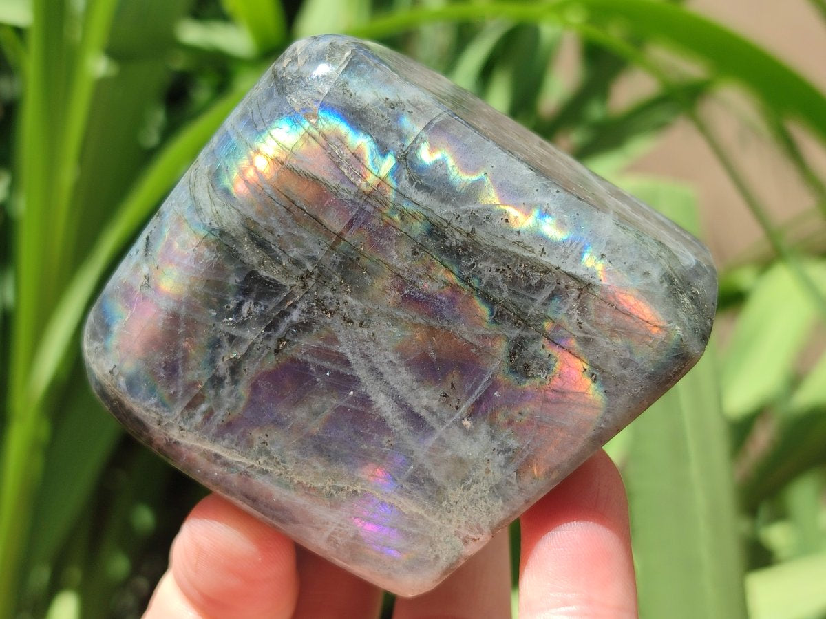 Polished Rare Purple Sunset Flash Labradorite Standing Free Forms x 6 From Madagascar