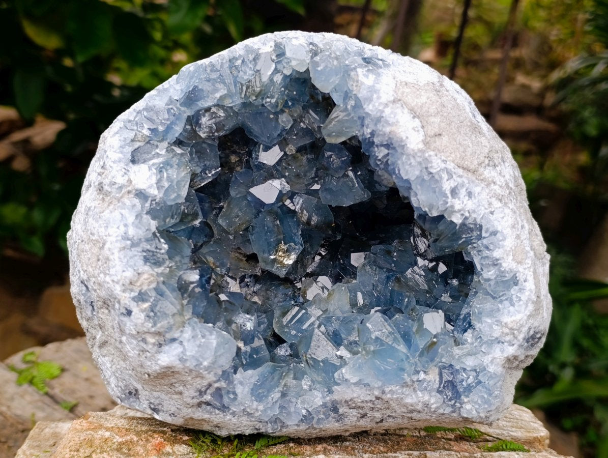 Natural Blue Celestite Geode Specimens x 1 From Sakoany, Madagascar