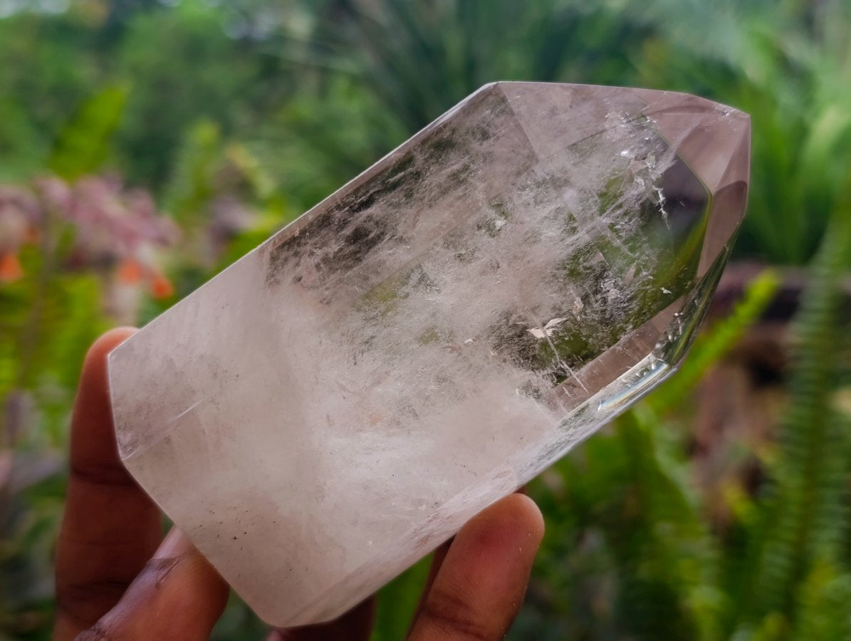 Polished Clear and Smokey Quartz Crystals x 3 From Akansobe, Madagascar