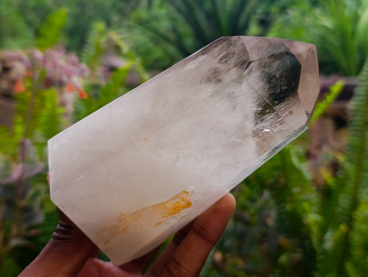 Polished Clear and Smokey Quartz Crystals x 3 From Akansobe, Madagascar