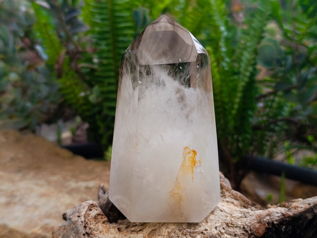 Polished Clear and Smokey Quartz Crystals x 3 From Akansobe, Madagascar