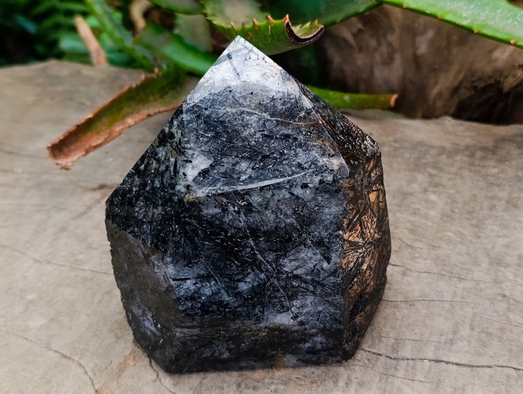 Polished Tourmalinated Inclusion Quartz Crystal x 1 From Madagascar