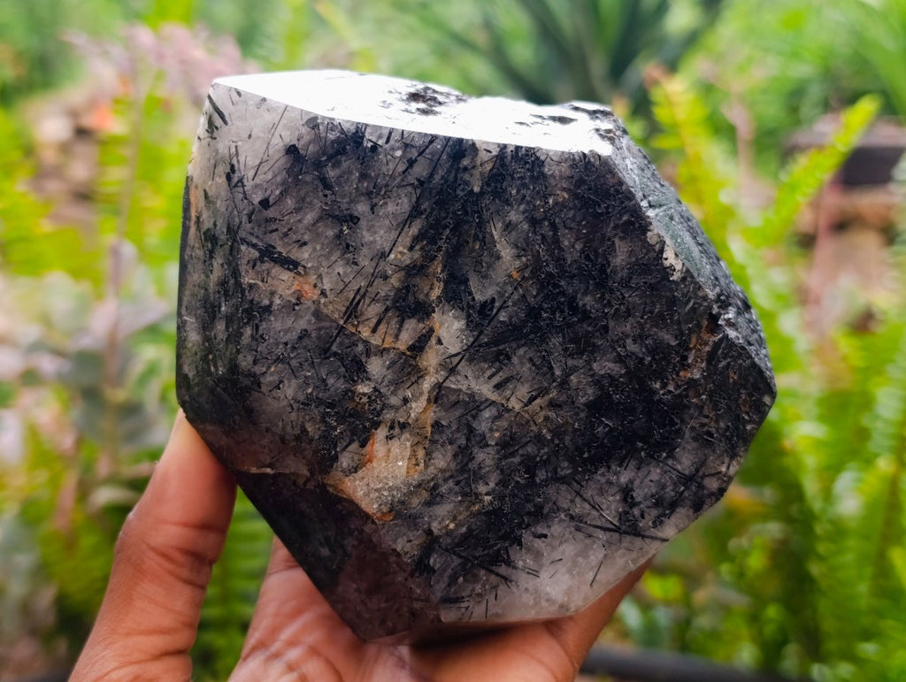 Polished Tourmalinated Inclusion Quartz Crystal x 1 From Madagascar