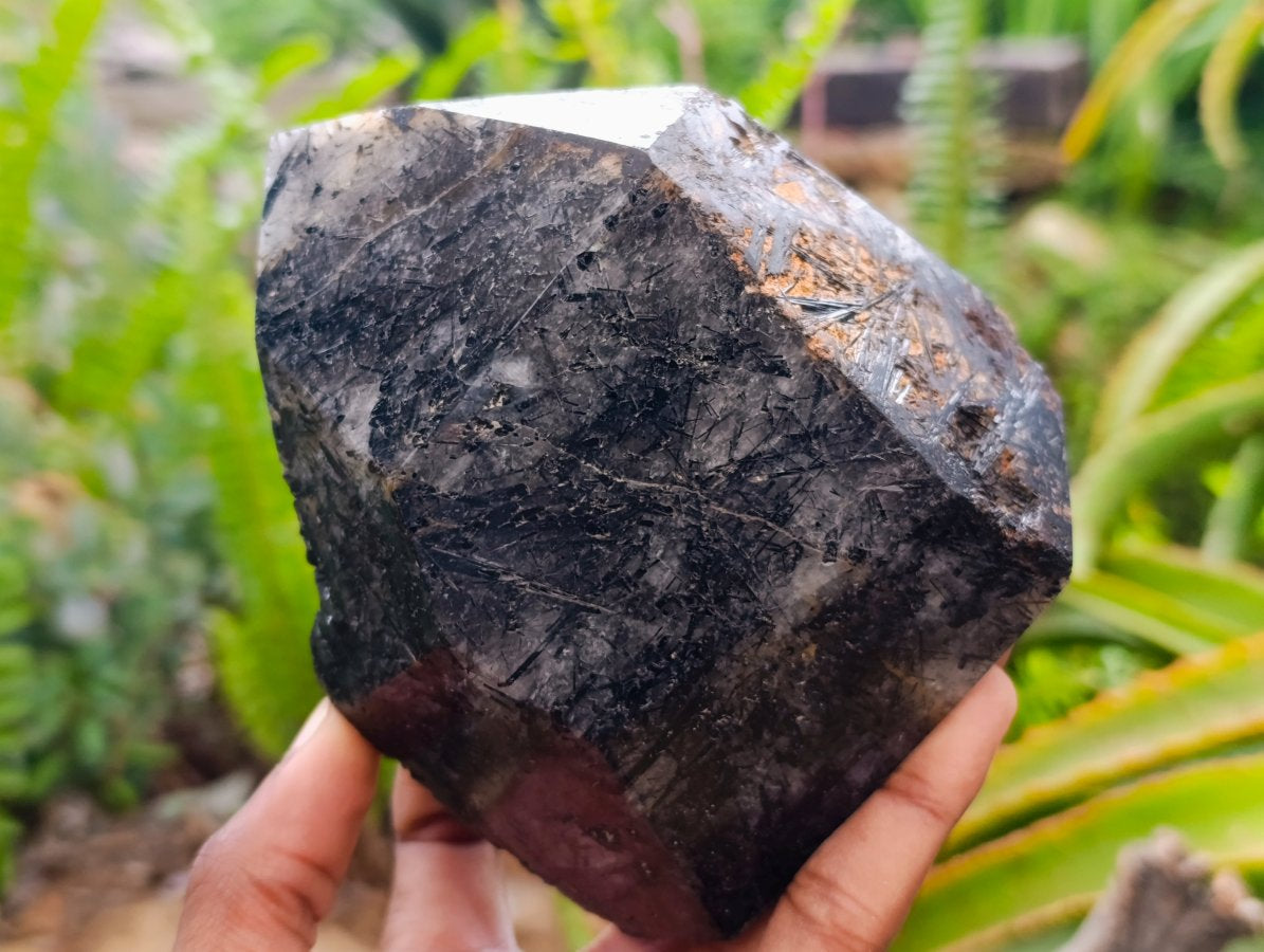 Polished Tourmalinated Inclusion Quartz Crystal x 1 From Madagascar