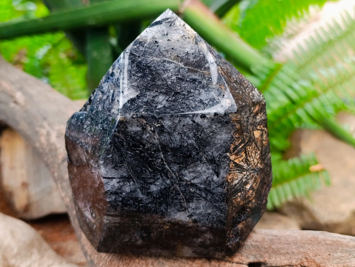 Polished Tourmalinated Inclusion Quartz Crystal x 1 From Madagascar