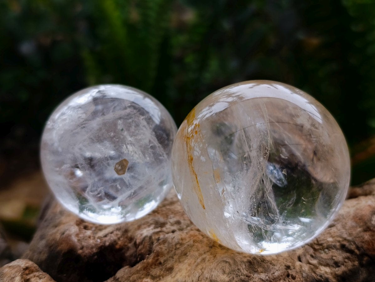 Polished Clear Quartz Crystal Balls x 6 From Madagascar