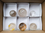 Polished Clear Quartz Crystal Balls x 6 From Madagascar