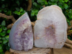Polished Agate Amethyst Geodes x 2 From Maintirano, Madagascar