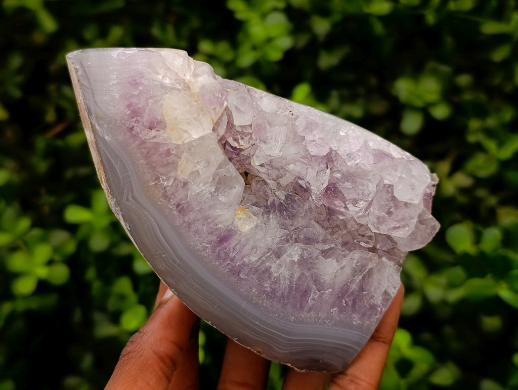 Polished Agate Amethyst Geodes x 2 From Maintirano, Madagascar