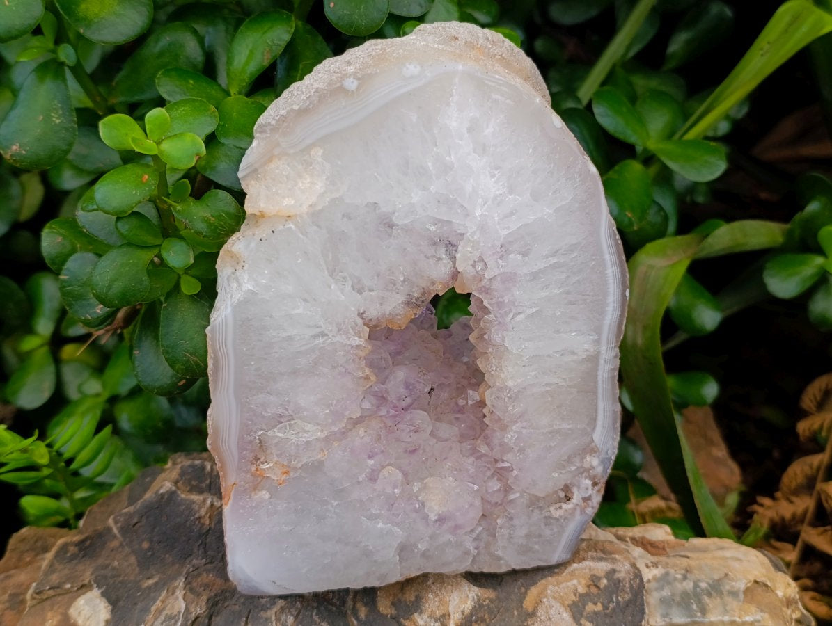 Polished Agate Amethyst Geodes x 2 From Maintirano, Madagascar