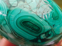 Polished Flower Banded Malachite Gemstone Eggs x 6 From Congo