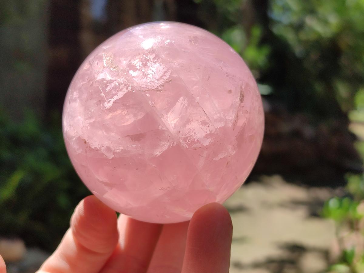 Polished Gemmy Star Rose Quartz Spheres x 2 From Madagascar