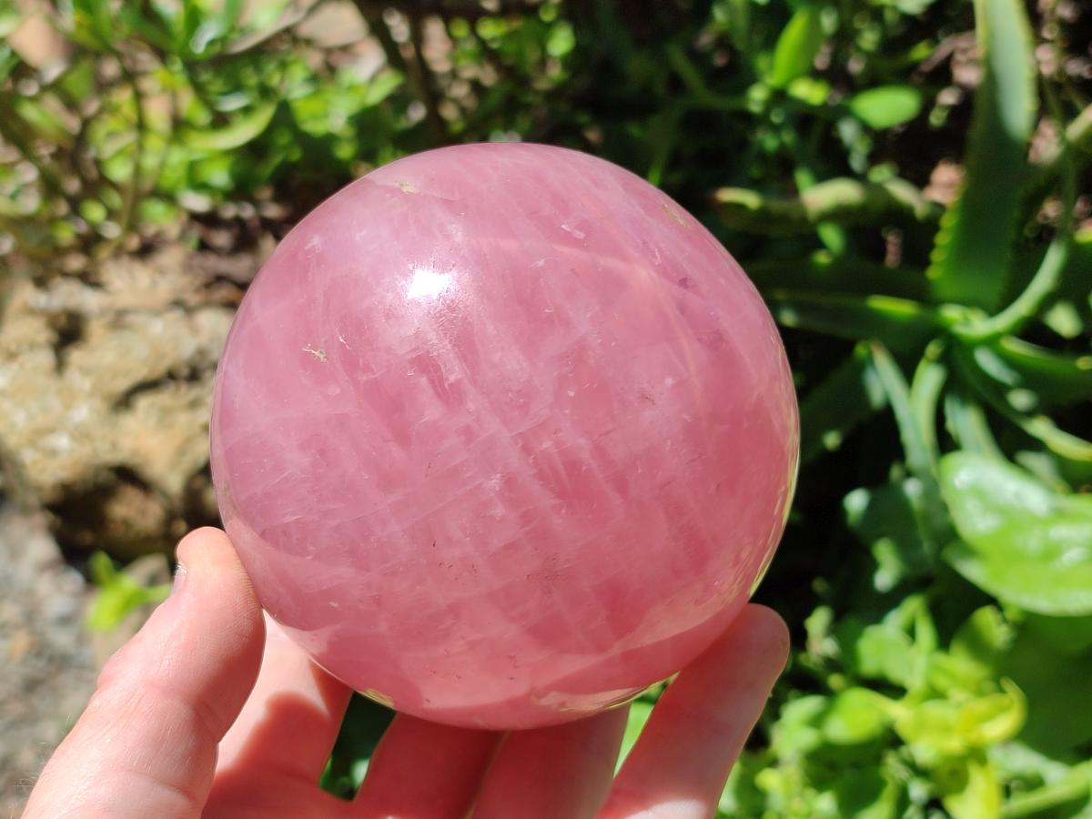 Polished Gemmy Star Rose Quartz Spheres x 2 From Madagascar