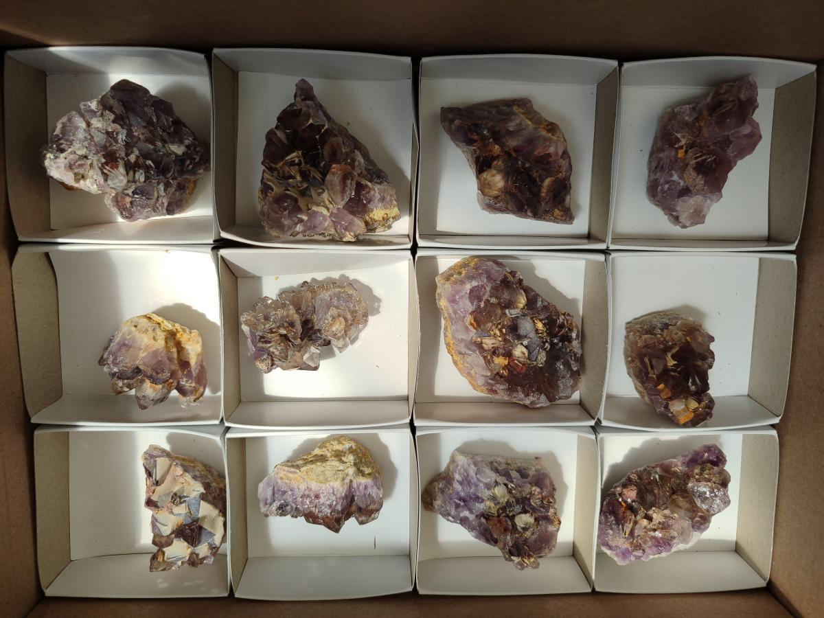 Natural Rare Asylum Quartz Clusters x 12 From Luena, Congo