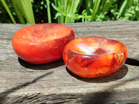 Polished Carnelian Agate Gemstone Bowls x 6 From Madagascar