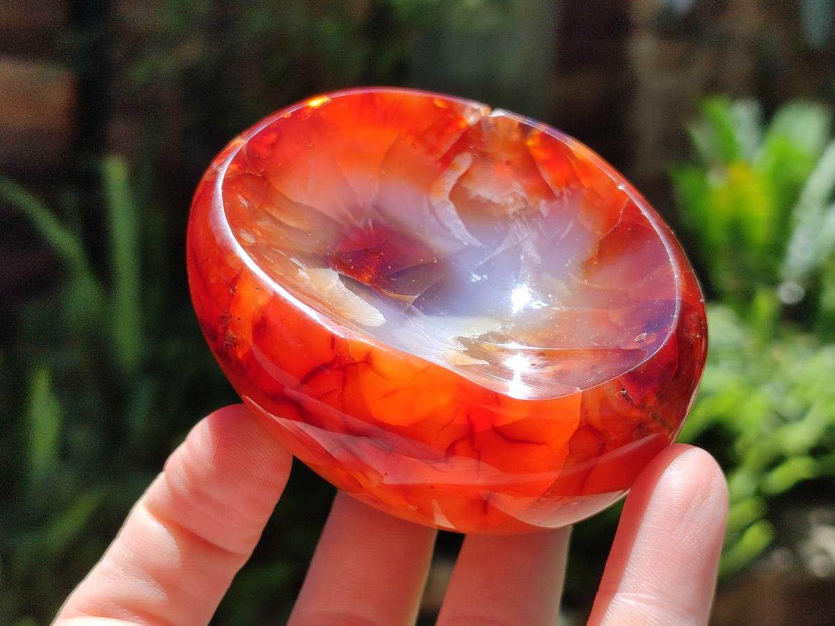 Polished Carnelian Agate Gemstone Bowls x 6 From Madagascar