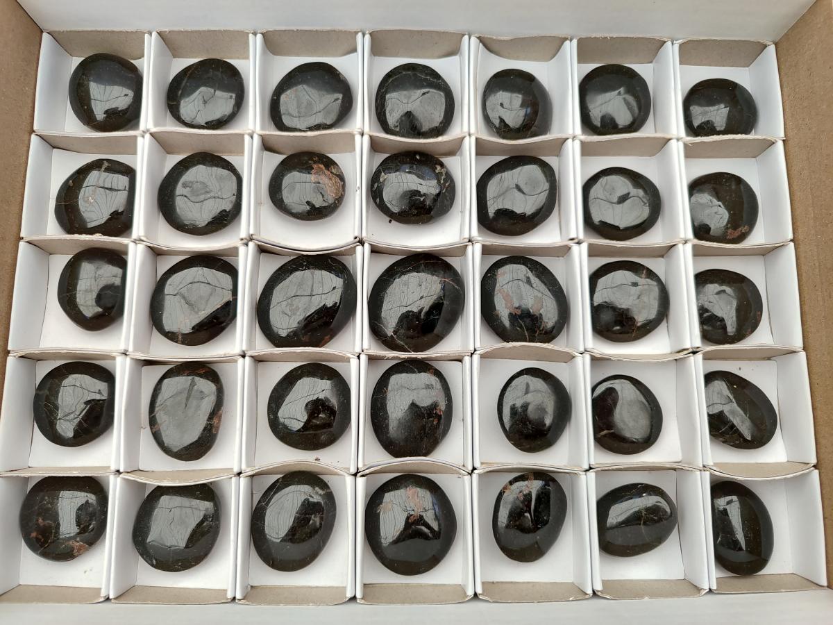 Polished Mini Black Tourmaline Free Forms x 35 From Madagascar