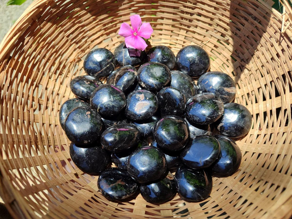 Polished Mini Black Tourmaline Free Forms x 35 From Madagascar