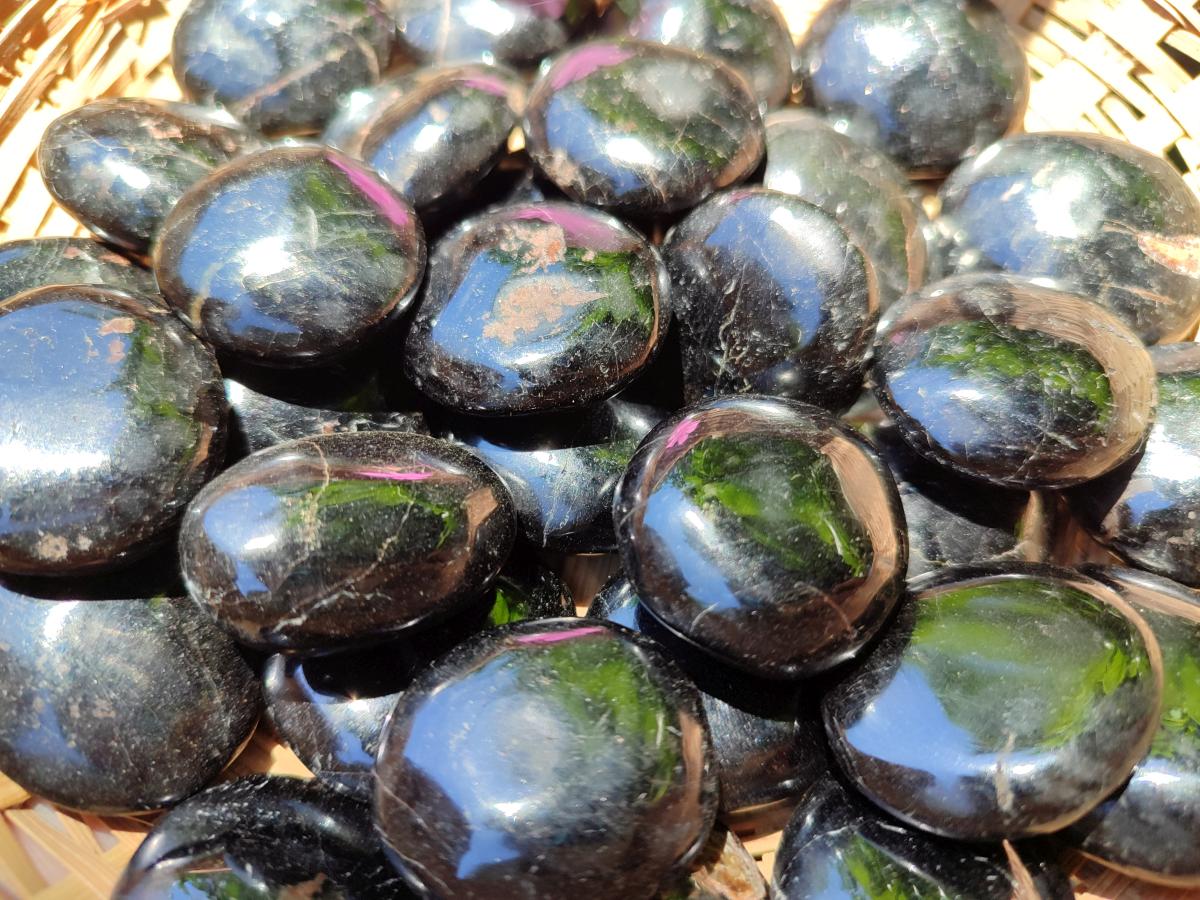 Polished Mini Black Tourmaline Free Forms x 35 From Madagascar