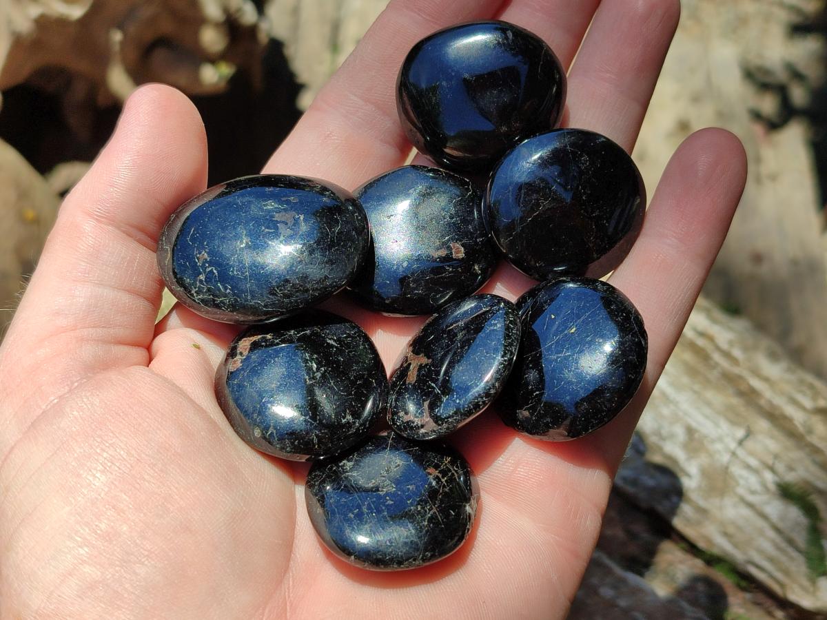 Polished Mini Black Tourmaline Free Forms x 35 From Madagascar