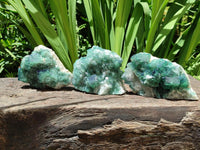 Natural Cubic Green Fluorite Cluster Specimen x 4 From Mandrosonoro, Madagascar