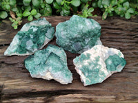 Natural Cubic Green Fluorite Cluster Specimen x 4 From Mandrosonoro, Madagascar