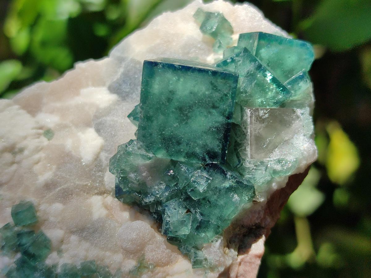 Natural Cubic Green Fluorite Cluster Specimen x 4 From Mandrosonoro, Madagascar