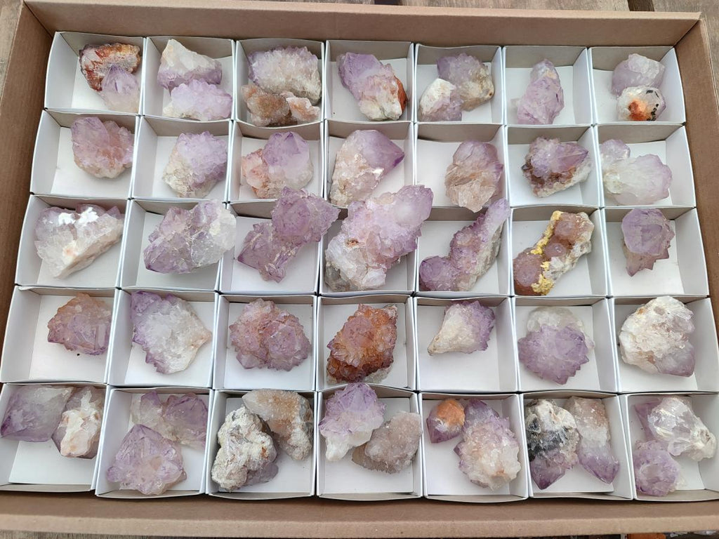 Natural Sunburst Amethyst Spirit Crystals x 50 From Boekenhouthoek, South Africa