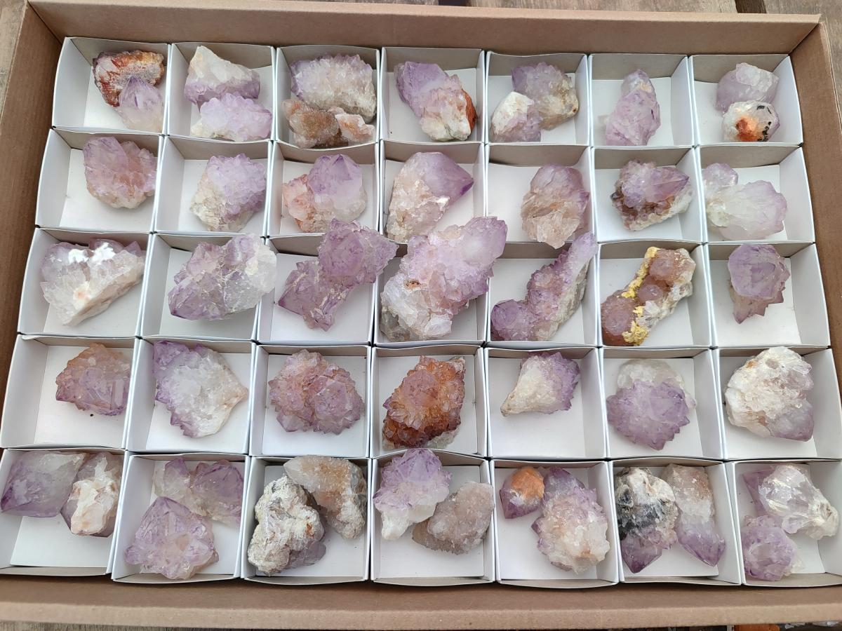 Natural Sunburst Amethyst Spirit Crystals x 50 From Boekenhouthoek, South Africa