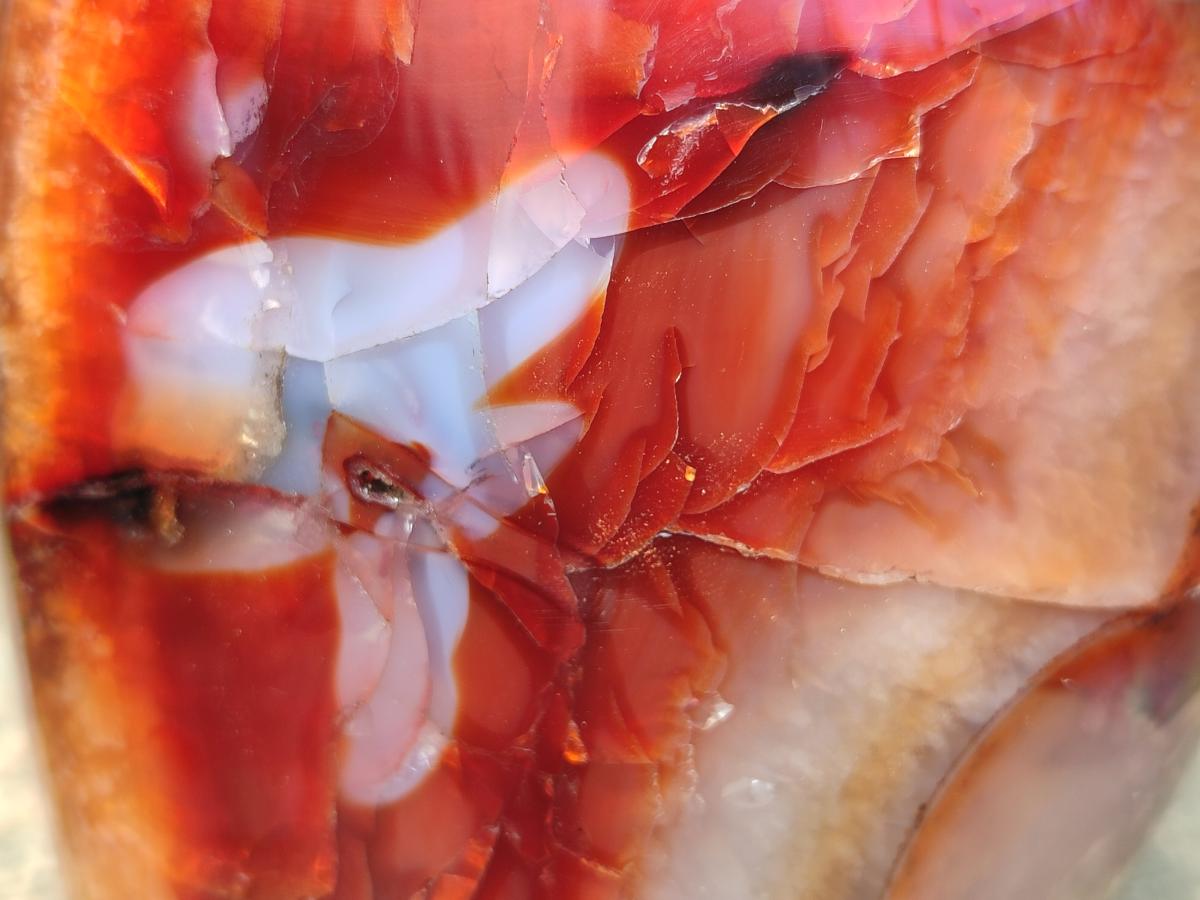 Polished Carnelian Agate Gemstone Standing Free Form x 1 From Madagascar
