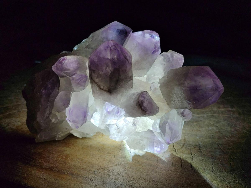 Natural Jacaranda Amethyst Crystal Clusters x 3 From Mumbwa, Zambia