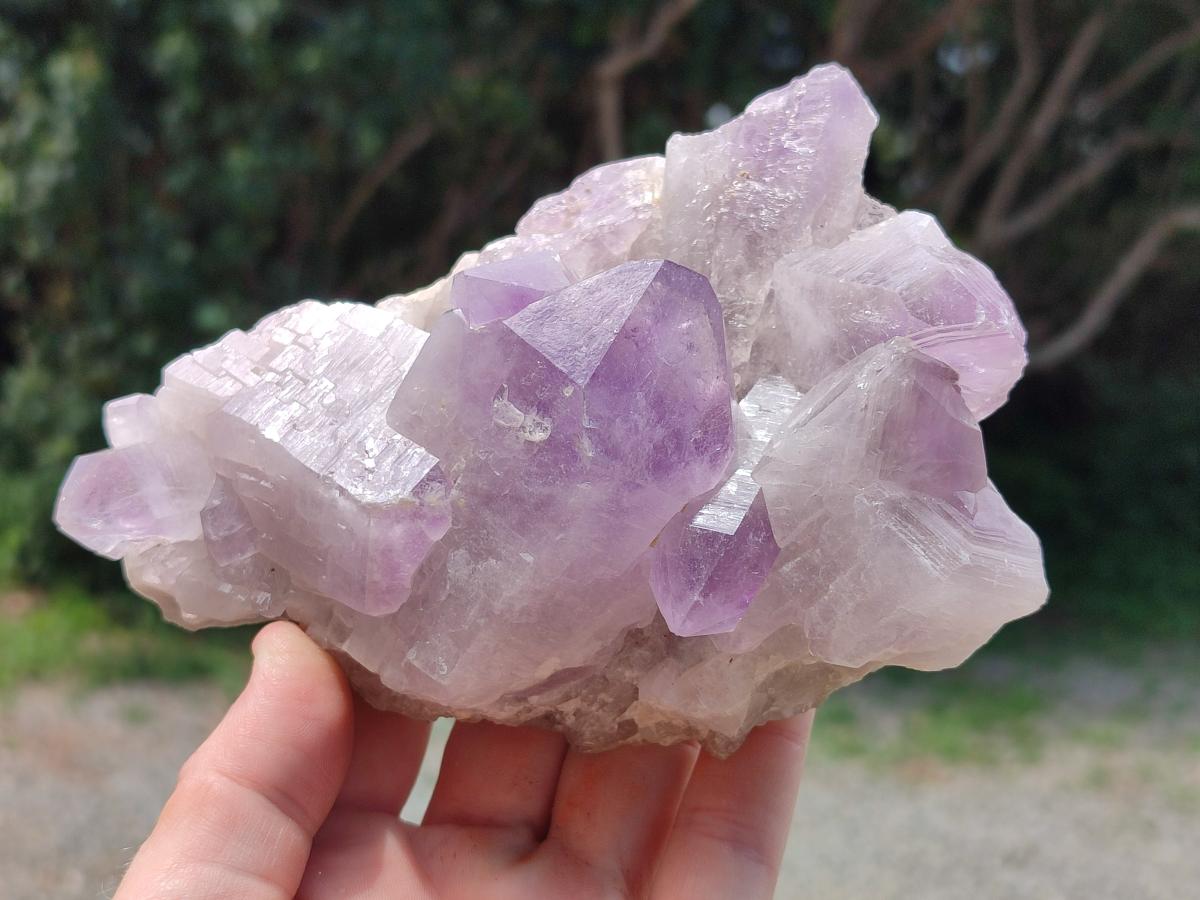 Natural Jacaranda Amethyst Crystal Clusters x 3 From Mumbwa, Zambia