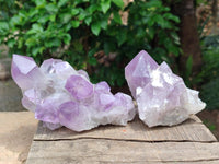 Natural Jacaranda Amethyst Crystal Clusters x 3 From Mumbwa, Zambia