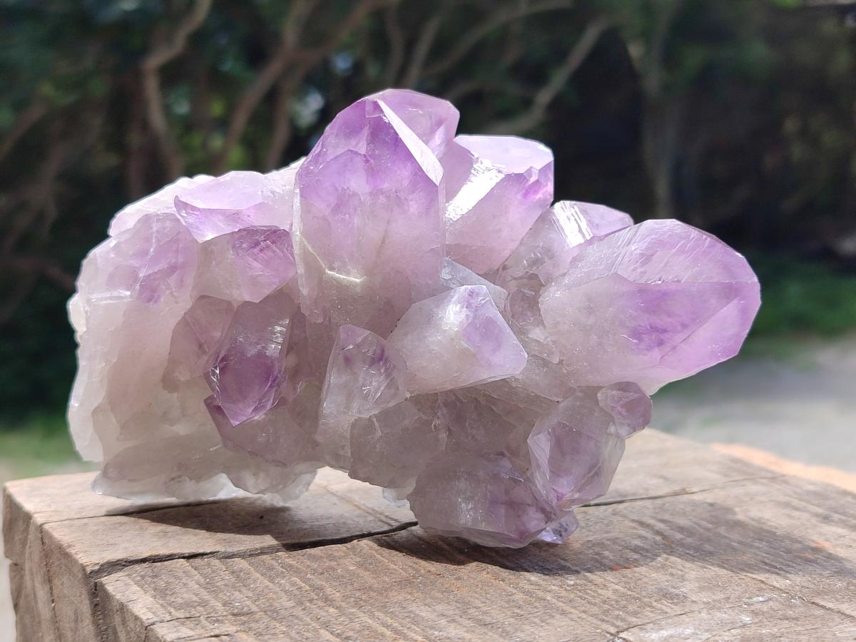 Natural Jacaranda Amethyst Crystal Clusters x 3 From Mumbwa, Zambia