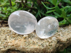 Polished Girasol Pearl Quartz Palm Stones x 12 From Ambatondrazaka, Madagascar