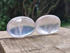 Polished Girasol Pearl Quartz Palm Stones x 12 From Ambatondrazaka, Madagascar