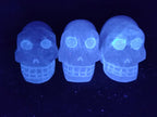 Hand Made Gemmy Rose Quartz Skulls x 3 From Madagascar