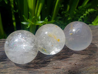 Polished Girasol Pearl Quartz Spheres x 6 From Ambatondrazaka, Madagascar