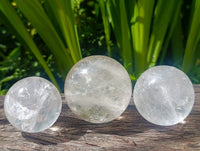 Polished Girasol Pearl Quartz Spheres x 6 From Ambatondrazaka, Madagascar