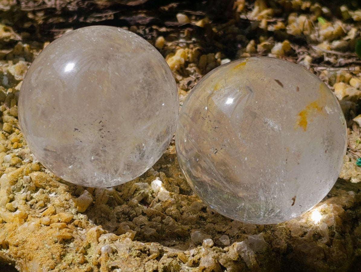 Polished Girasol Pearl Quartz Spheres x 6 From Ambatondrazaka, Madagascar