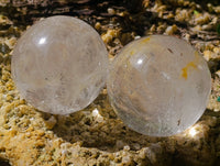 Polished Girasol Pearl Quartz Spheres x 6 From Ambatondrazaka, Madagascar