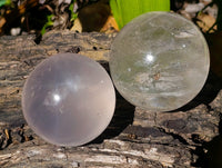 Polished Girasol Pearl Quartz Spheres x 6 From Ambatondrazaka, Madagascar