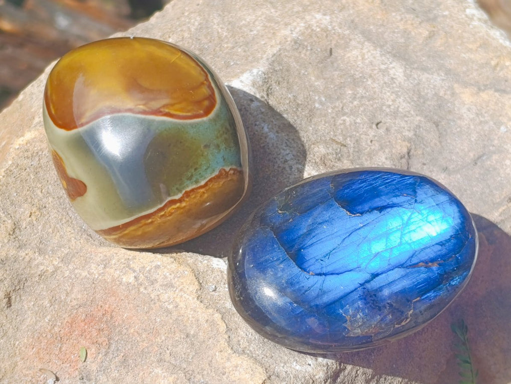 Polished Mixed Multi Mineral Gemstone Galets x 24 From Madagascar