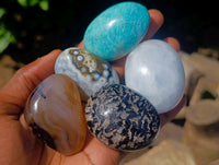 Polished Mixed Multi Mineral Gemstone Galets x 24 From Madagascar