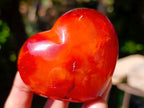 Polished Carnelian Agate Gemstone Hearts x 6 From Madagascar
