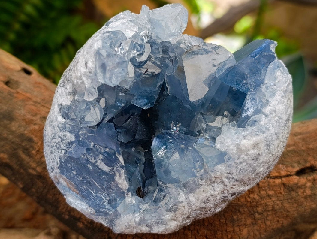 Natural Blue Celestite Geode Specimens x 2 From Sakoany, Madagascar