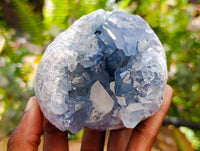 Natural Blue Celestite Geode Specimens x 2 From Sakoany, Madagascar